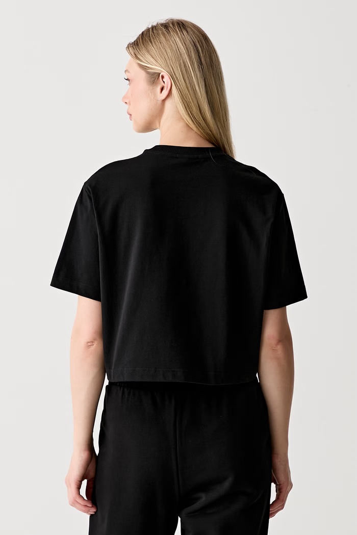 Odzież Karl Lagerfeld Jeans T-shirt damski bawełniany B3W17022 czarny