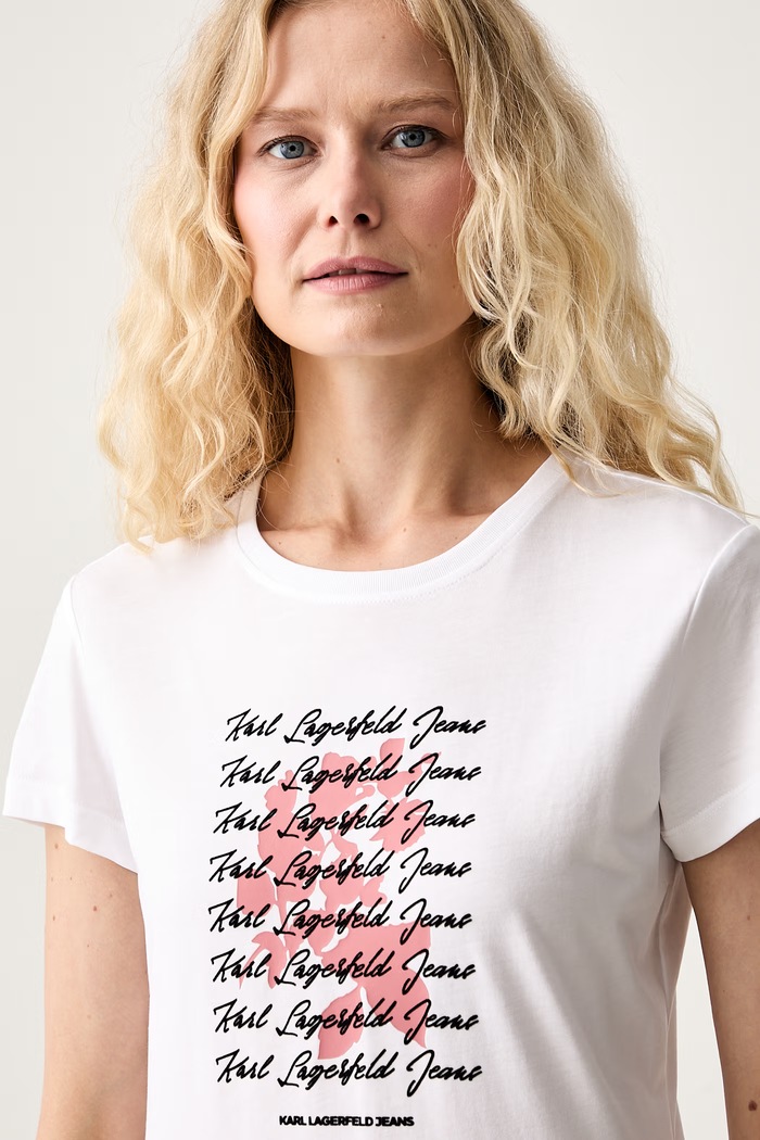 Karl Lagerfeld Jeans T-shirt damski z bawełną biały B3W17021