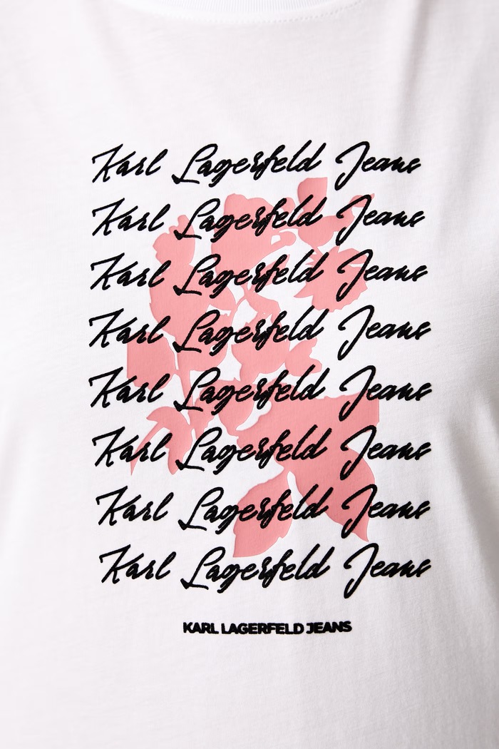 Karl Lagerfeld Jeans T-shirt damski z bawełną B3W17021 biały