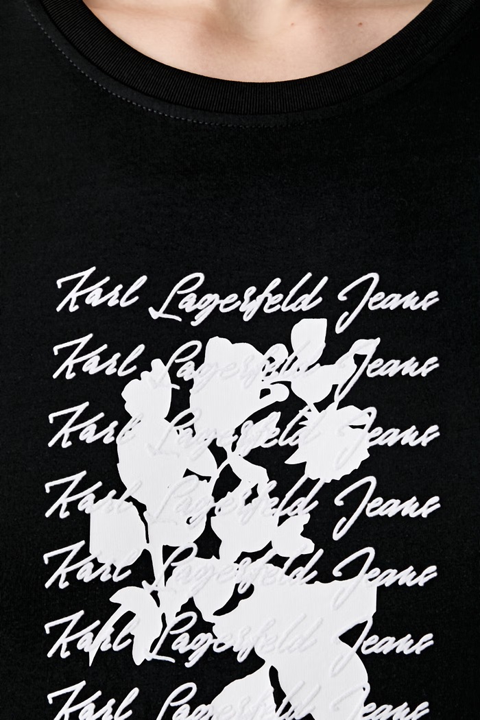Karl Lagerfeld Jeans T-shirt damski z bawełną B3W17021 czarny