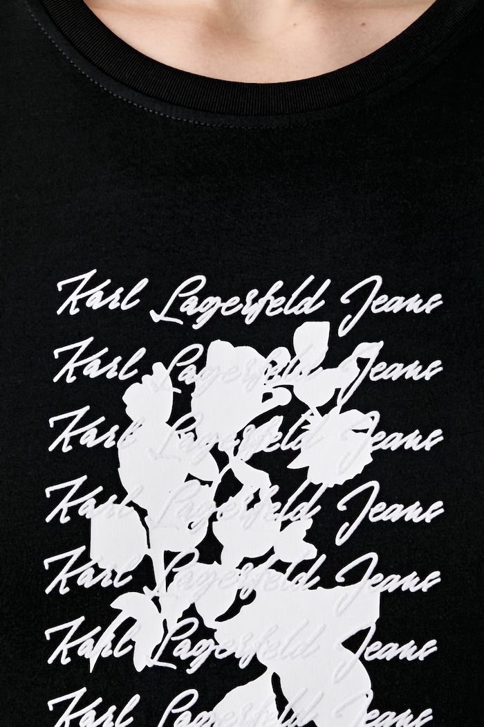 Karl Lagerfeld Jeans T-shirt damski z bawełną B3W17021 czarny
