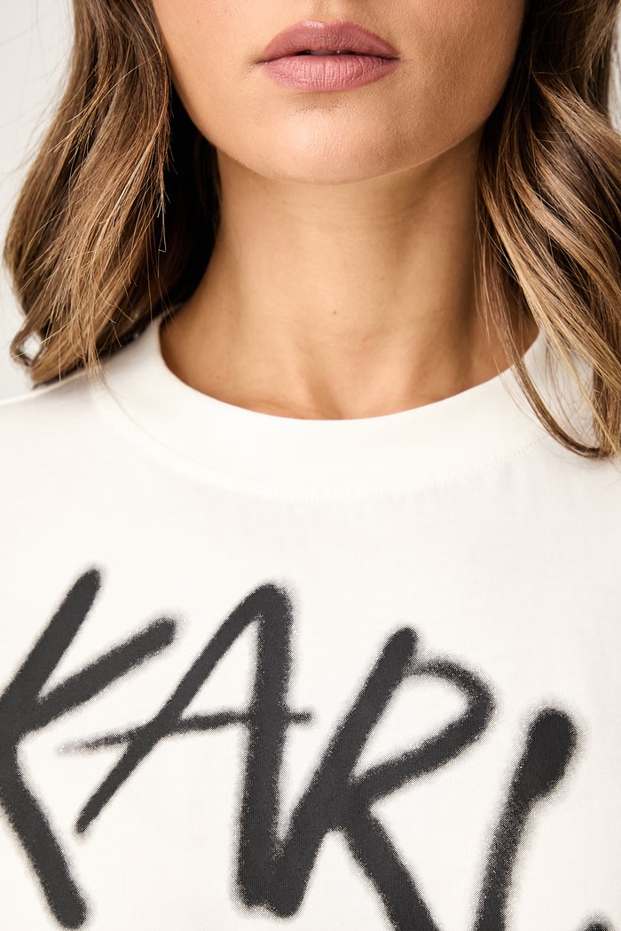 Karl Lagerfeld Jeans тениска дамска от памук B3W17019 бежов
