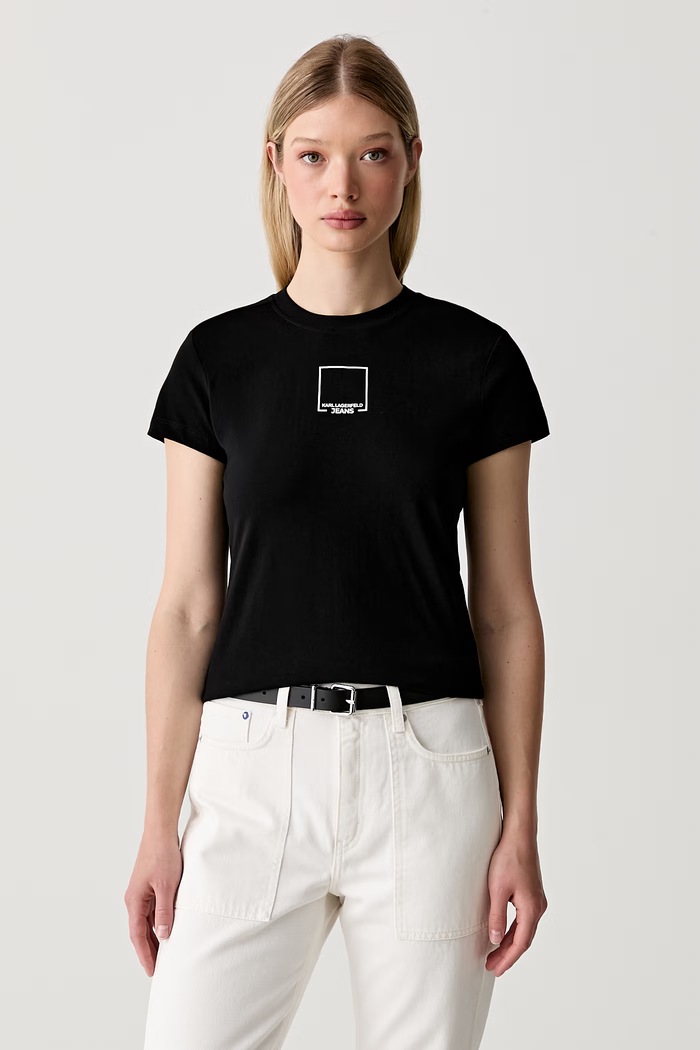 Karl Lagerfeld Jeans tričko dámské bavlněné černá B3W17017