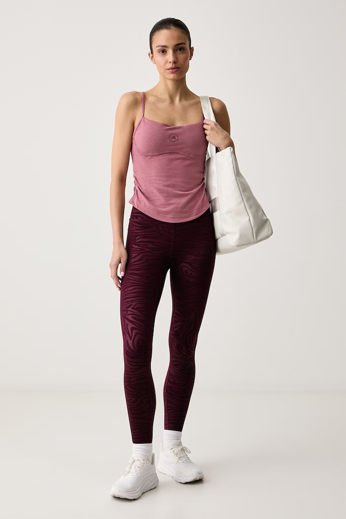 adidas by Stella McCartney Top do jogi damski z dodatkiem lyocellu KR6220 różowy AW26