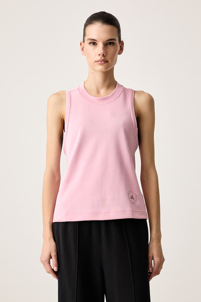 adidas by Stella McCartney Sportska majica kratkih rukava ženska s pamukom roza KR6269