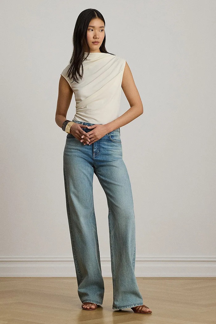 Odzież Lauren Ralph Lauren top damski 200B24207 beżowy