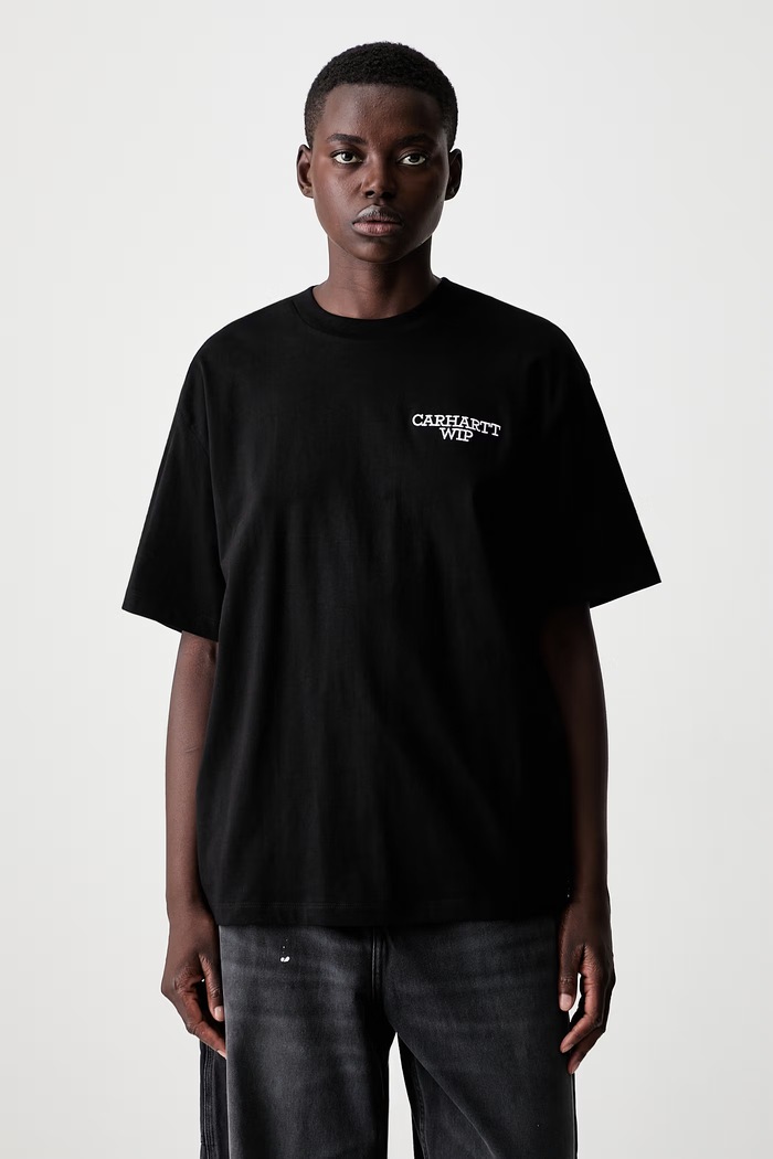 Odzież Carhartt WIP W S/S Hugging Cats T-shirt bawełniany damski I036909 czarny