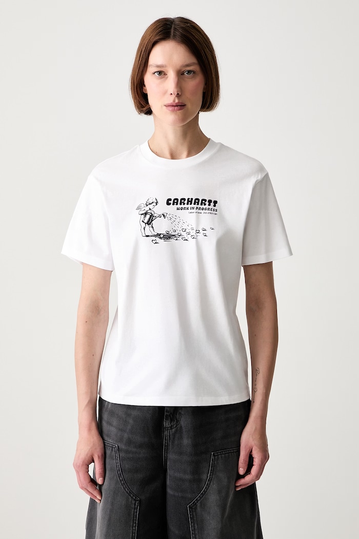Carhartt WIP W S/S Bumper Sticker T-shirt bawełniany damski biały I036908