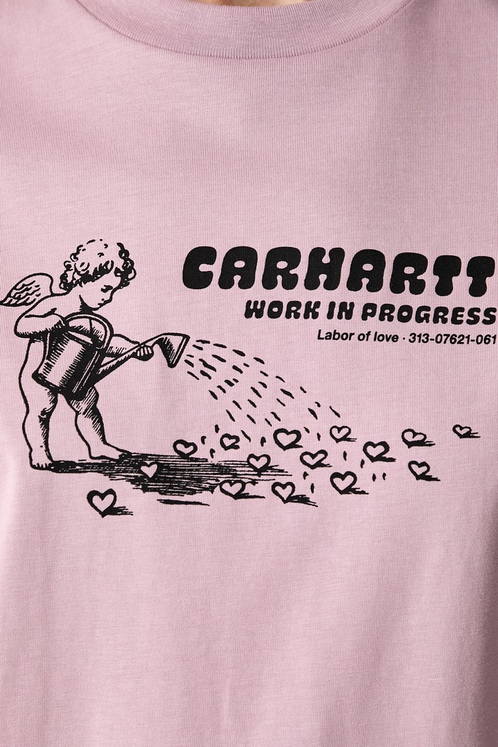 Carhartt WIP W S/S Bumper Sticker tričko bavlnené dámske I036908 ružová