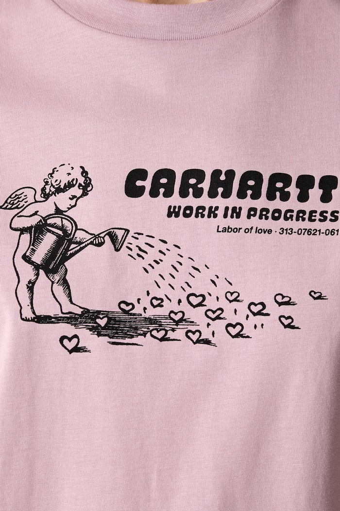 Carhartt WIP W S/S Bumper Sticker tričko bavlnené dámske I036908 ružová