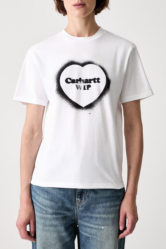 Carhartt WIP W S/S Spray Heart tričko bavlnené dámske biela I036907
