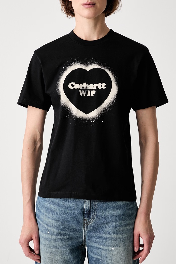 Carhartt WIP W S/S Spray Heart tričko bavlnené dámske čierna I036907