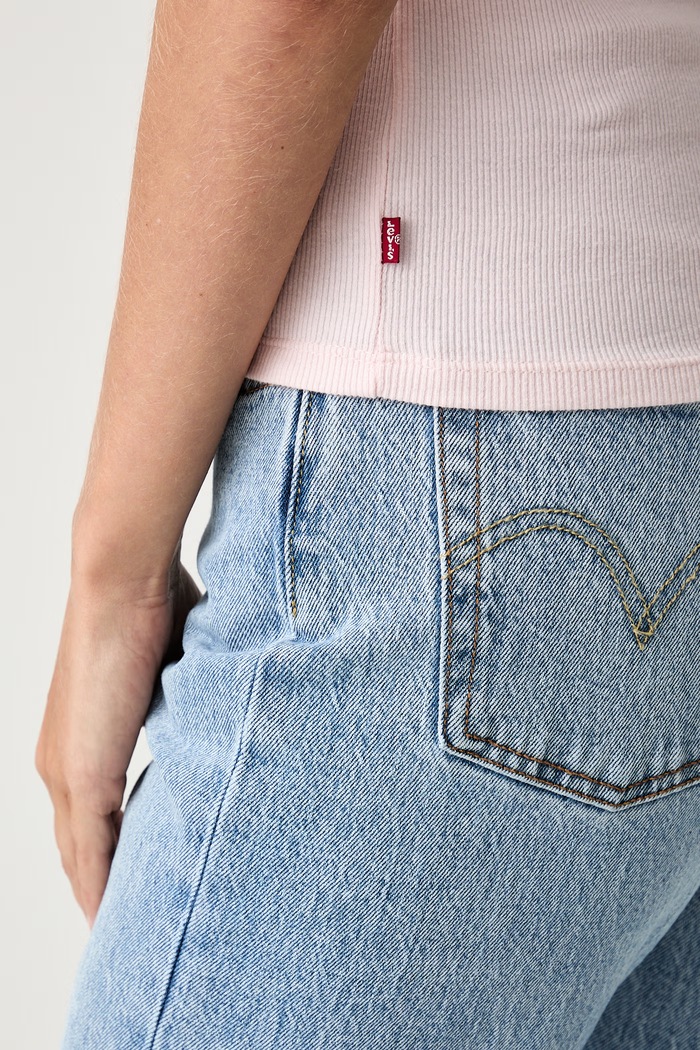 Levi's τοπ γυναικείο βαμβακερό με ελαστάν GR HAYES RACER TANK 008CS ροζ