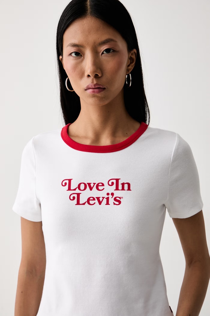 Levi's тениска дамска с памук GR HAYES CROPPED бял 008A7