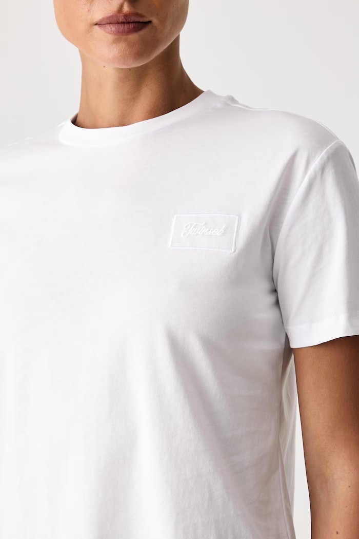 T-shirt γυναικείο βαμβακερό Twinset 262TT2552 λευκό
