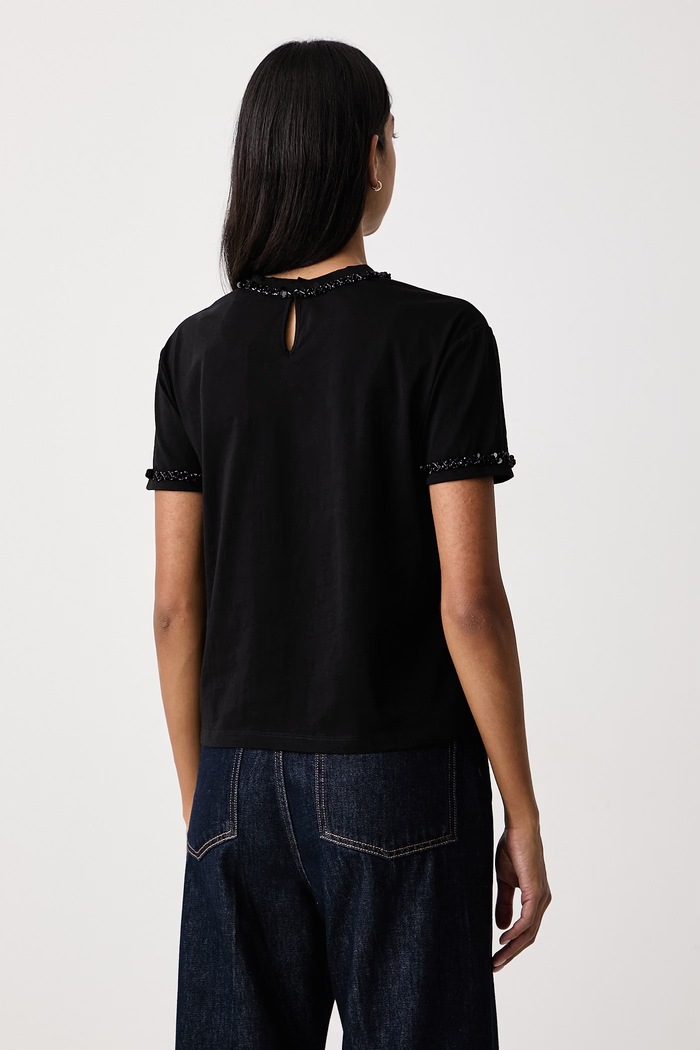 Ρούχα Twinset T-shirt γυναικείο βαμβακερό 262TT2550 μαύρο