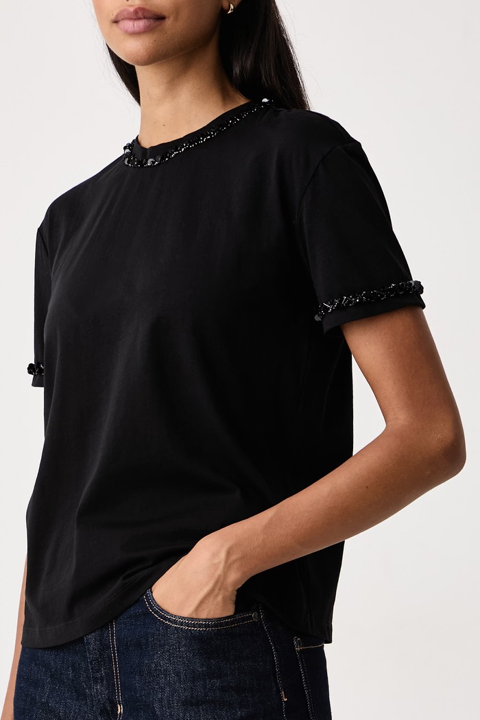 T-shirt γυναικείο βαμβακερό Twinset 262TT2550 μαύρο
