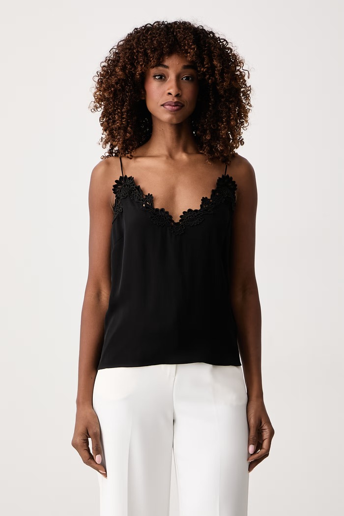 Twinset Τοπ γυναικείο από βισκόζη μαύρο 262TT2451