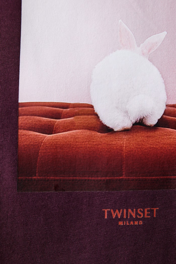 Twinset тениска дамска от памук 262TF2090 бордо