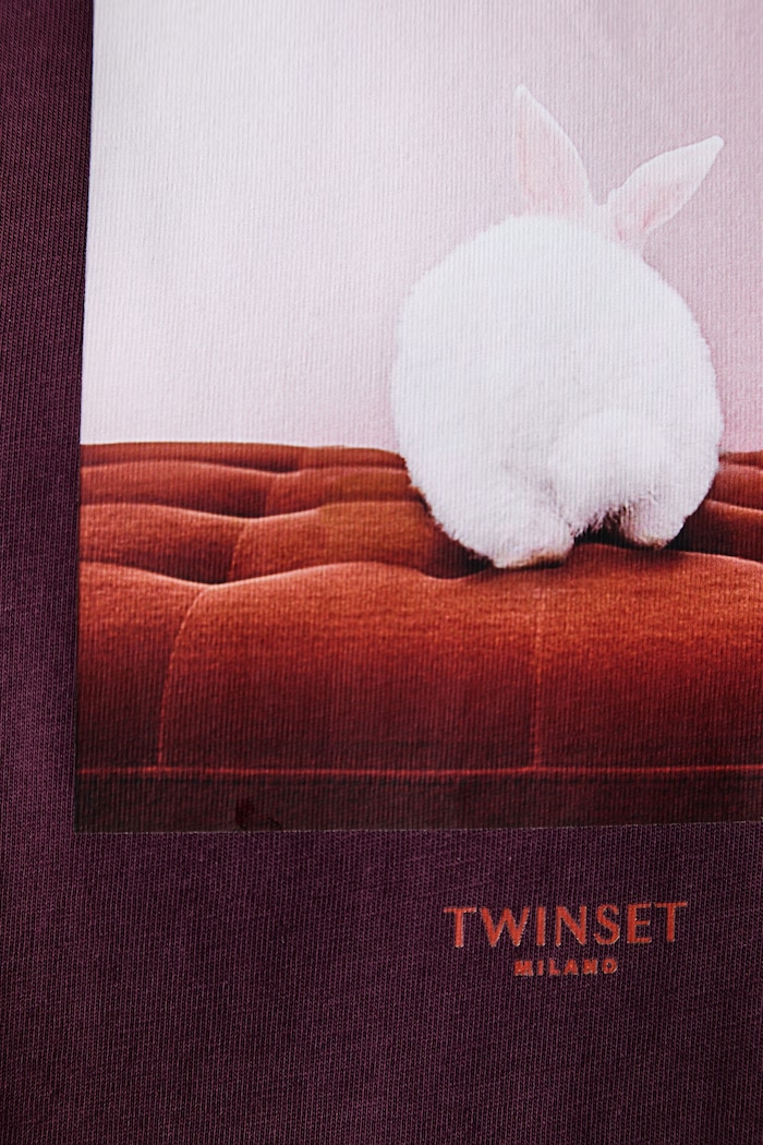 Twinset тениска дамска от памук 262TF2090 бордо