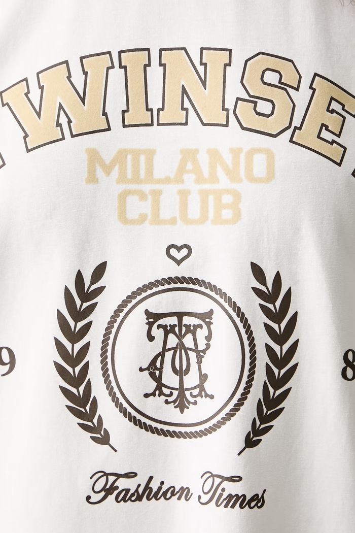 T-shirt damski bawełniany z elastanem Twinset biały 262LI2GFF