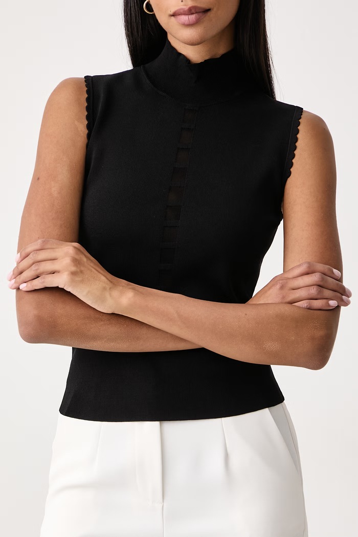 Top da donna con viscosa Twinset 262AT3011 nero