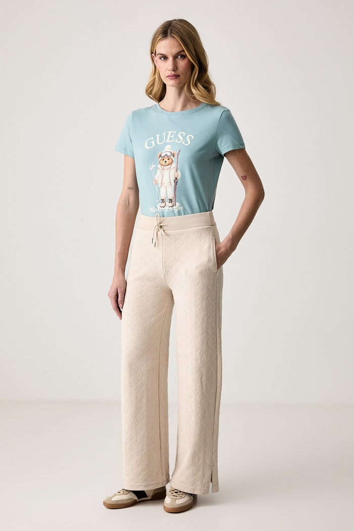 Guess T-shirt damski z bawełną FABRIZIA V6BI19.K6749 niebieski AW26