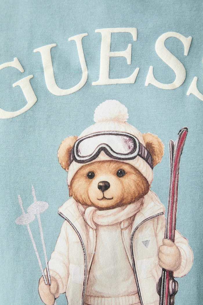 T-shirt damski z bawełną FABRIZIA Guess niebieski V6BI19.K6749