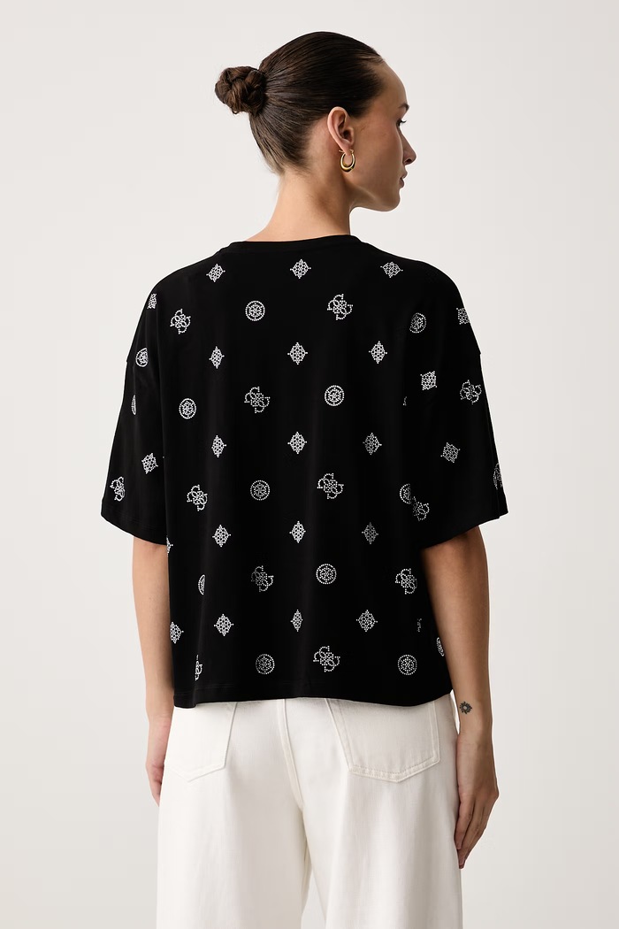 Guess Tričko dámske bavlnené AMALIA V6BI18.K6747 čierna AW26