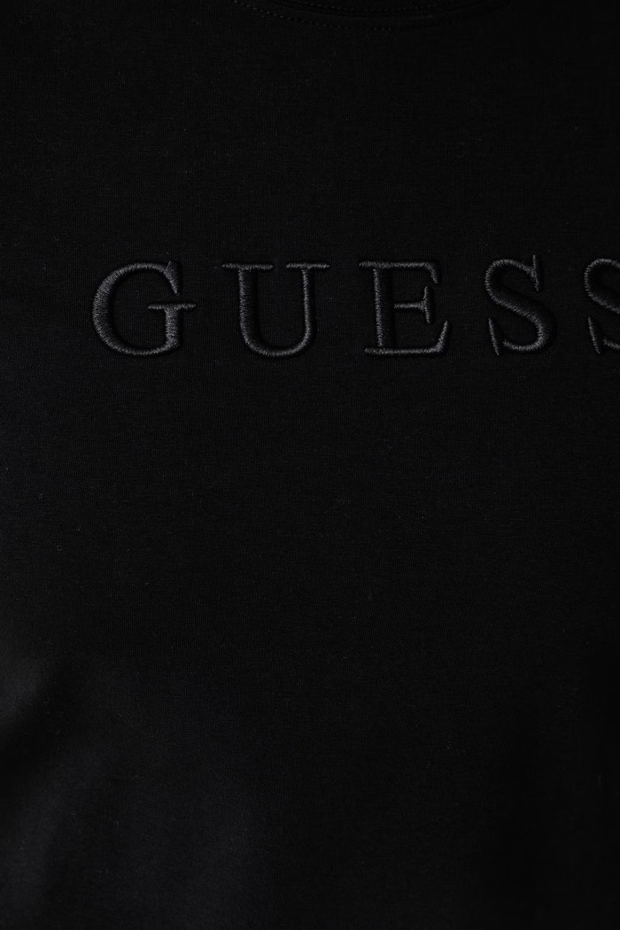 T-shirt γυναικείο βαμβακερό με ελαστάν GRAZIA Guess μαύρο V6BI17.K6746