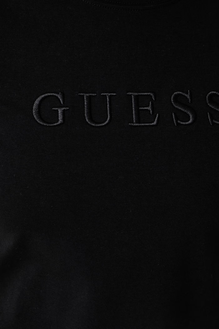 T-shirt γυναικείο βαμβακερό με ελαστάν GRAZIA Guess μαύρο V6BI17.K6746