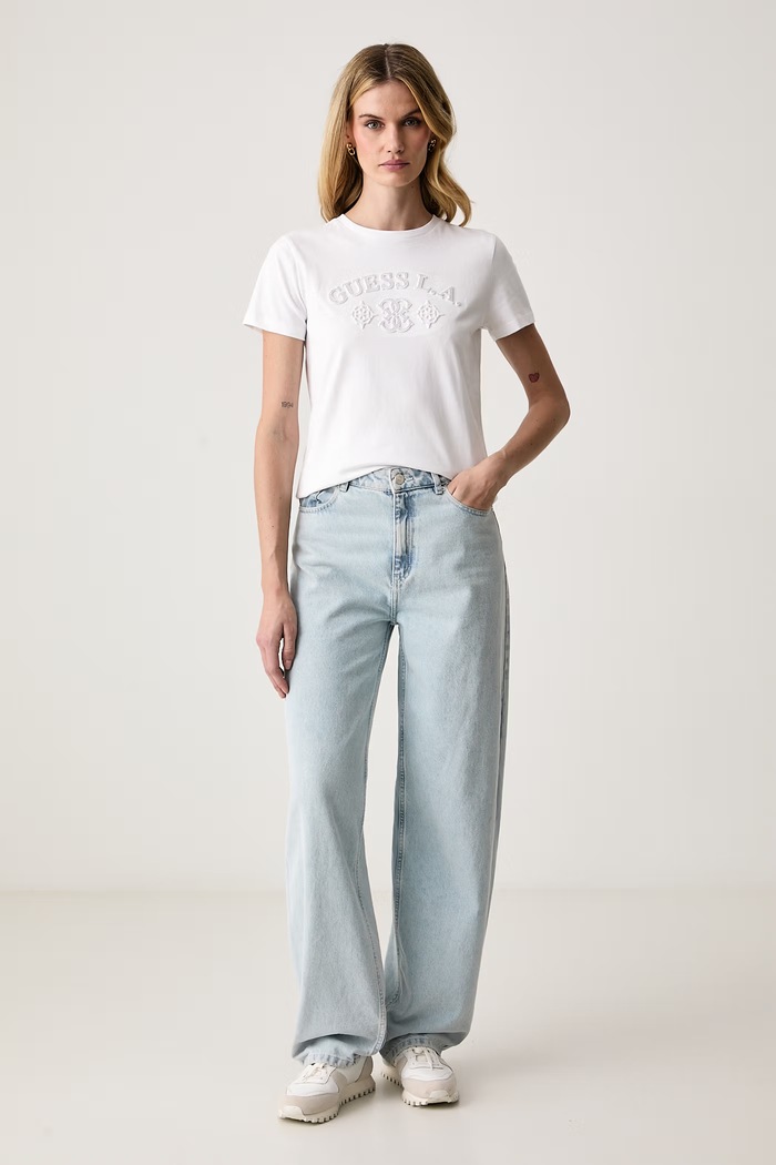 Guess Tricou pentru femei din bumbac ELSA V6BI12.K6647 alb AW26
