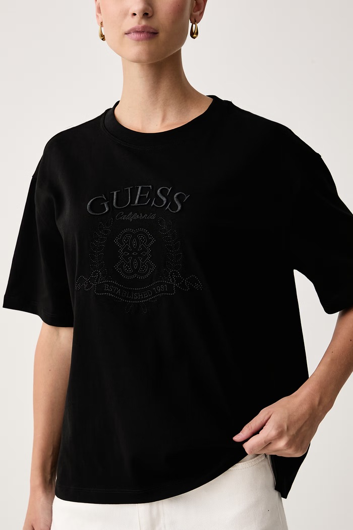 Oblečenie Guess Tričko dámske bavlnené SIBILLA V6BI04.K6270 čierna