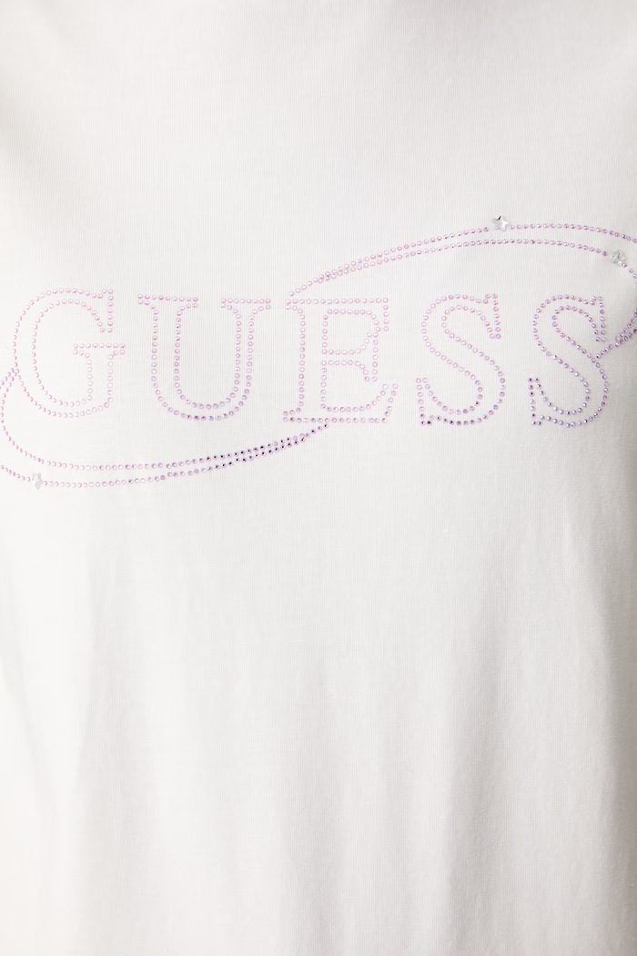 Majica za žene s pamukom Guess bež V6BI01.K6248