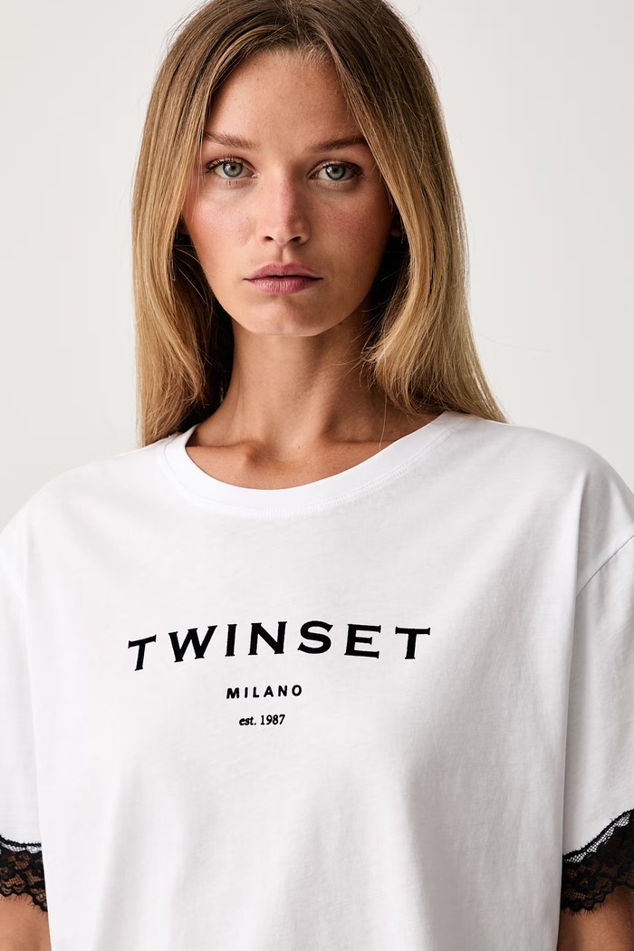 Twinset majica od pamuka bijela 262TP2304