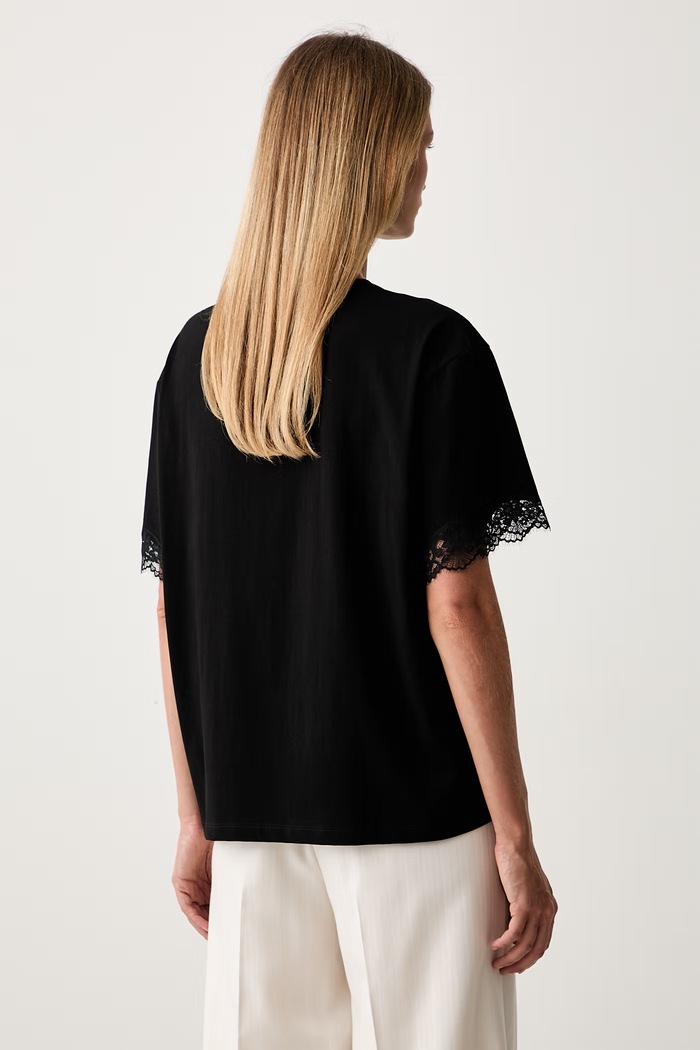 Odjeća Twinset majica od pamuka 262TP2304 crna