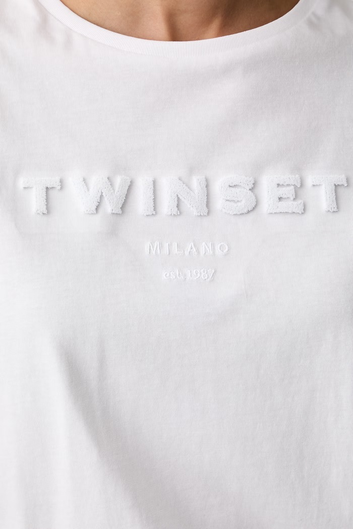 Twinset T-shirt damski bawełniany 262TP2303 biały