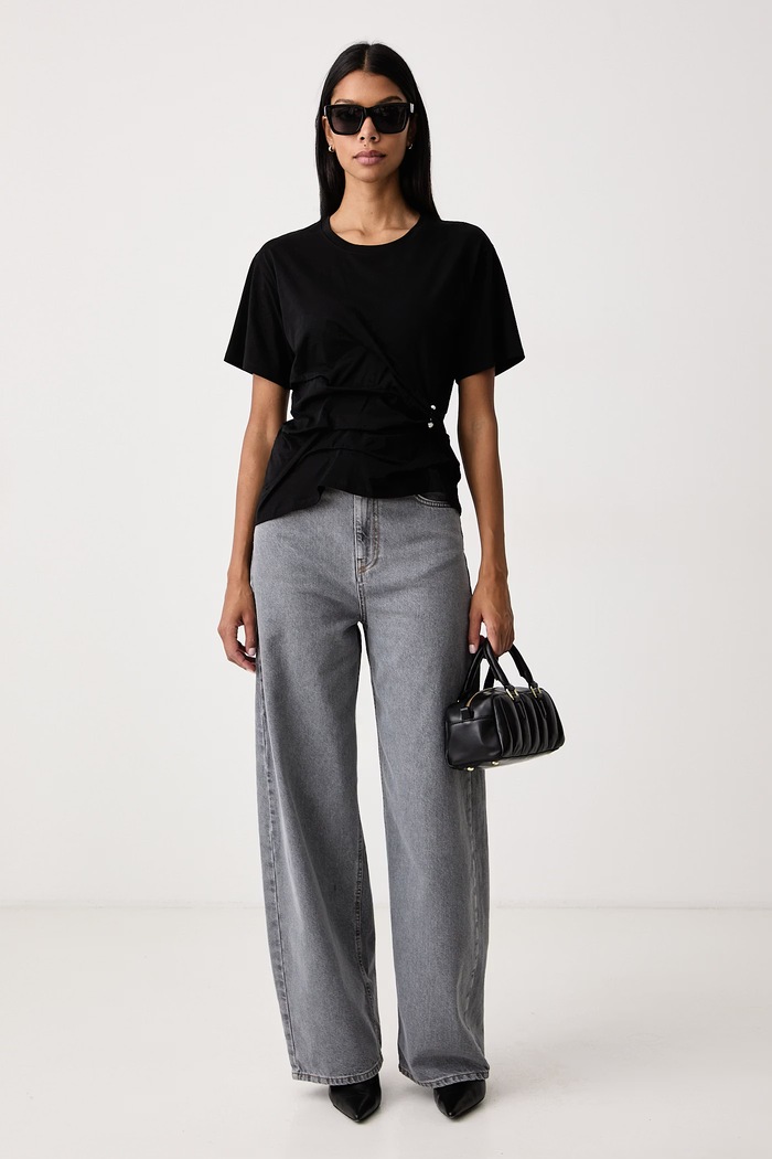 Twinset Tričko dámske bavlnené s elastanom 262LI2XEE čierna AW26