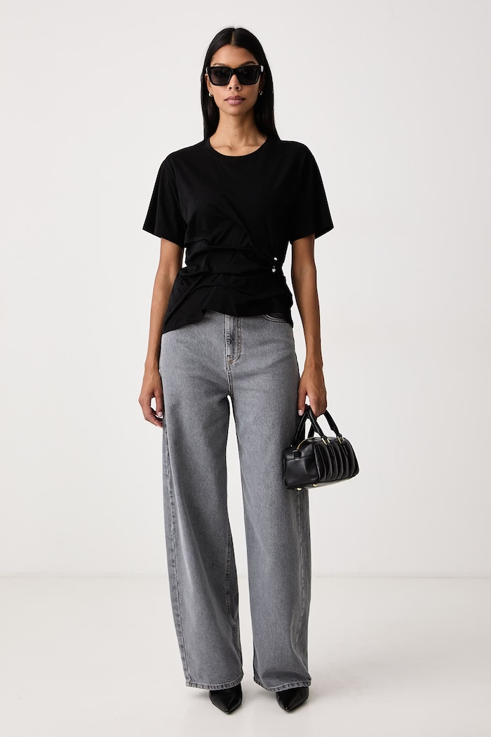 Twinset Tričko dámske bavlnené s elastanom 262LI2XEE čierna AW26