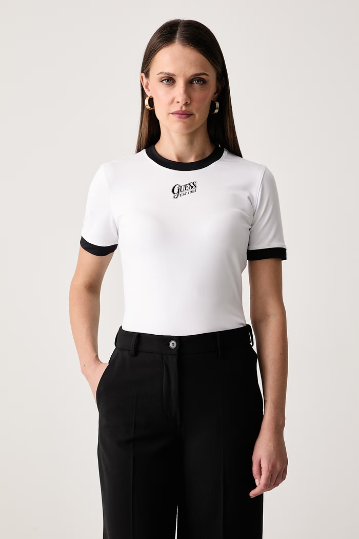 Guess T-shirt damski biały W6BI48.K6416