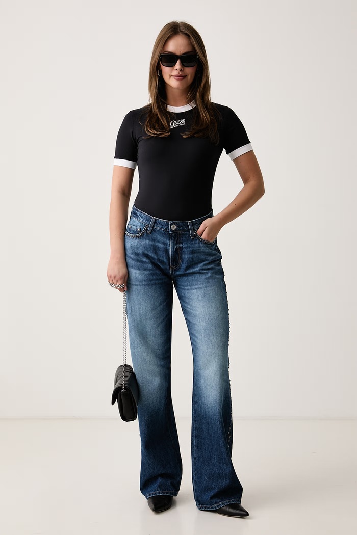 Guess T-shirt damski W6BI48.K6416 czarny AW26
