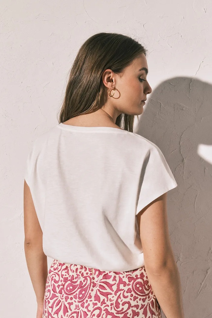 women'secret T-shirt basic damski bawełniany 3274517 beżowy AW26