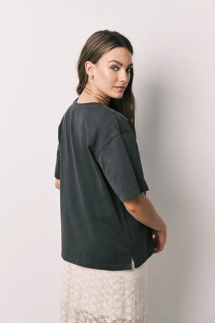 women'secret T-shirt oversize damski z bawełną 3794092 czarny AW26