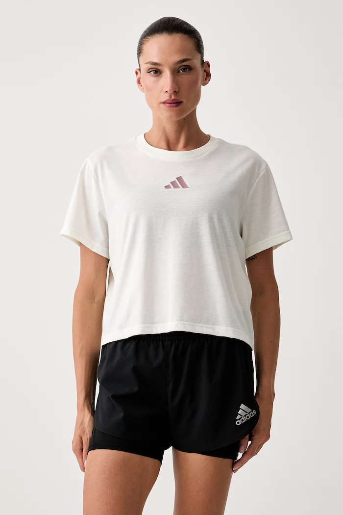adidas Performance T-shirt treningowy damski Motion beżowy KQ9859