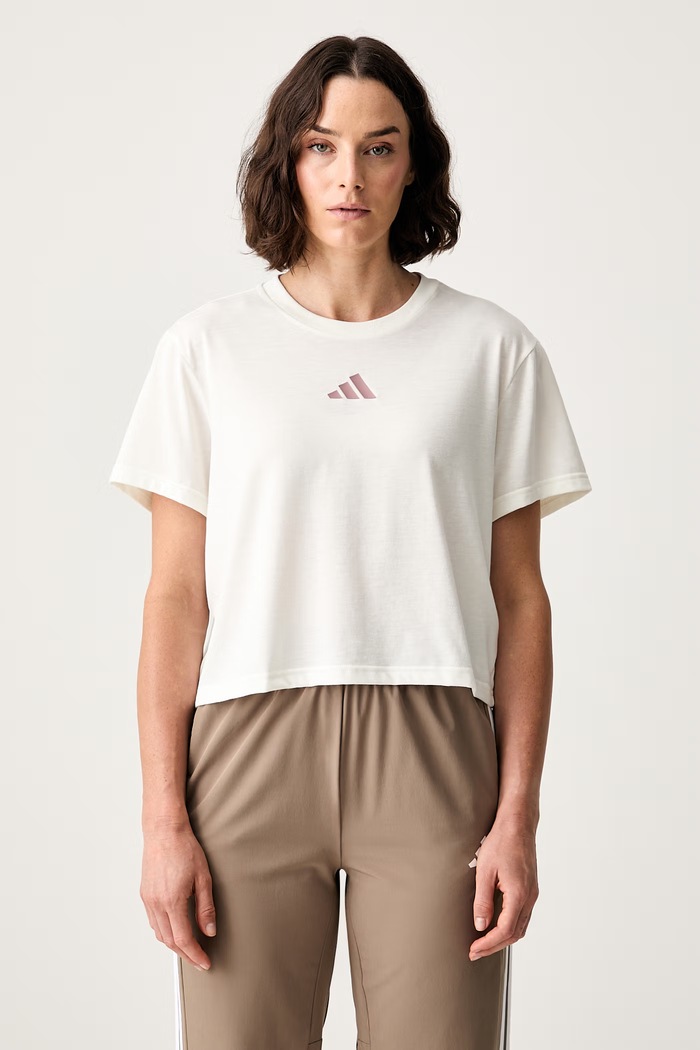 Odzież adidas Performance T-shirt treningowy damski Motion KQ9859 beżowy