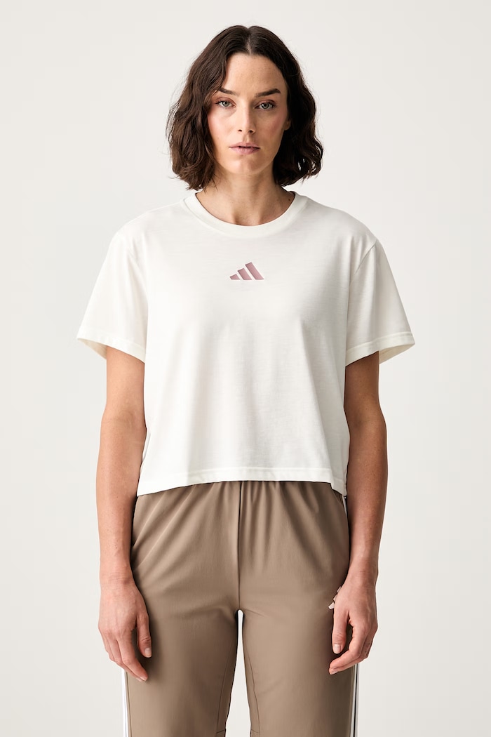 Odzież adidas Performance T-shirt treningowy damski Motion KQ9859 beżowy