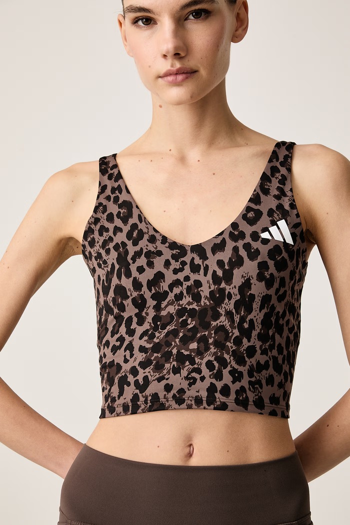 Sportovní top dámský Optime Essentials adidas Performance KZ2521 hnědá