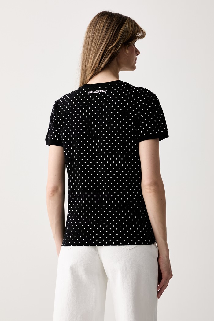Ρούχα Karl Lagerfeld t-shirt γυναικείο βαμβακερό IKON B3W17039 μαύρο