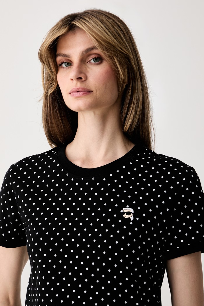 Karl Lagerfeld t-shirt γυναικείο βαμβακερό IKON μαύρο B3W17039