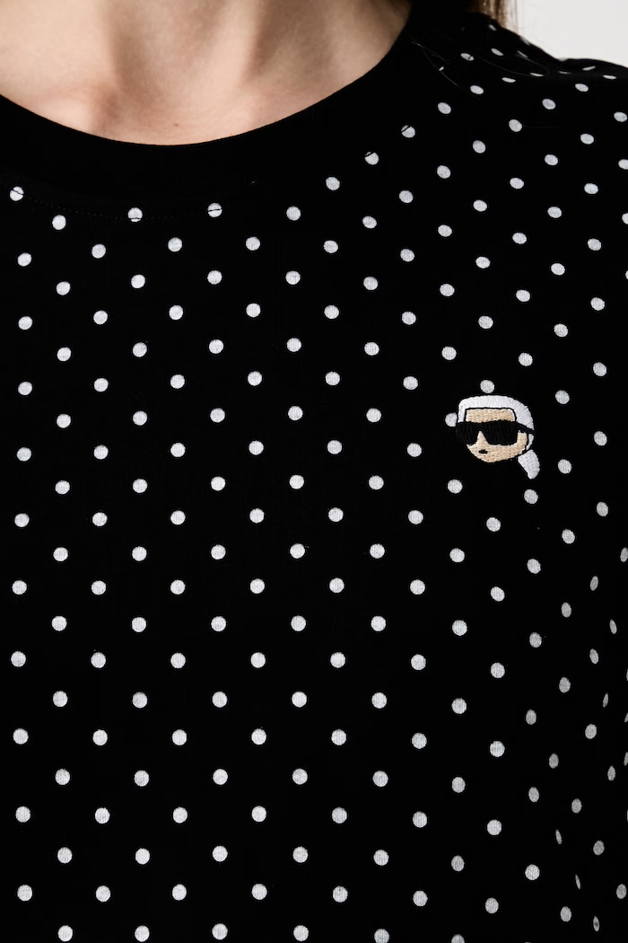 Karl Lagerfeld t-shirt γυναικείο βαμβακερό IKON B3W17039 μαύρο